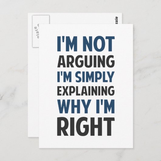 Ik beweer niet dat ik het uitleg. briefkaart (Voorkant / Achterkant)