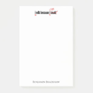 Ik bewerk omdat ik Post-it® notes kan personaliser