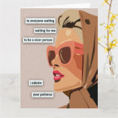 Ik bewonder je geduld kaart (Gele Bloem)