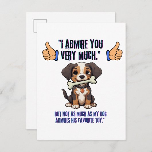 IK BEWONDER JE ZEER UITNODIGING BRIEFKAART (Voorkant / Achterkant)