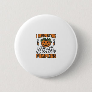 Ik bezorg de kleine pompoenen Halloween-verpleegst Ronde Button 5,7 Cm