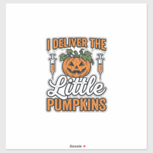 Ik bezorg de kleine pompoenen Halloween-verpleegst Sticker