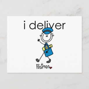 Ik bezorg post Postbode Briefkaart
