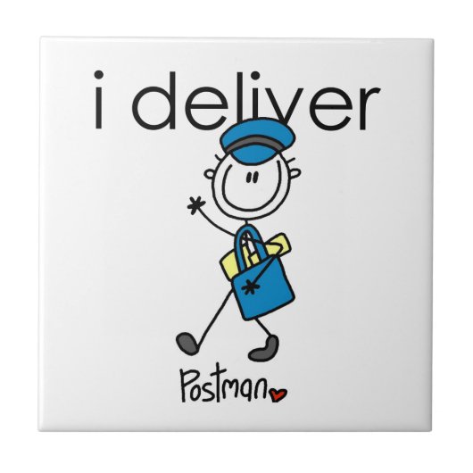 Ik bezorg post Postbode Tegeltje (Voorkant)