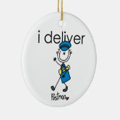 Ik bezorg postbode keramisch ornament (Rechts)