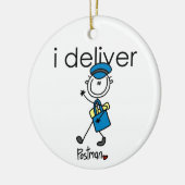 Ik bezorg postbode keramisch ornament (Links)