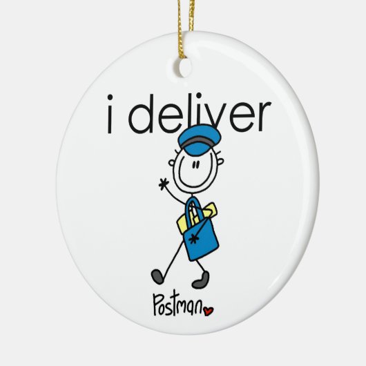 Ik bezorg postbode keramisch ornament (Links)