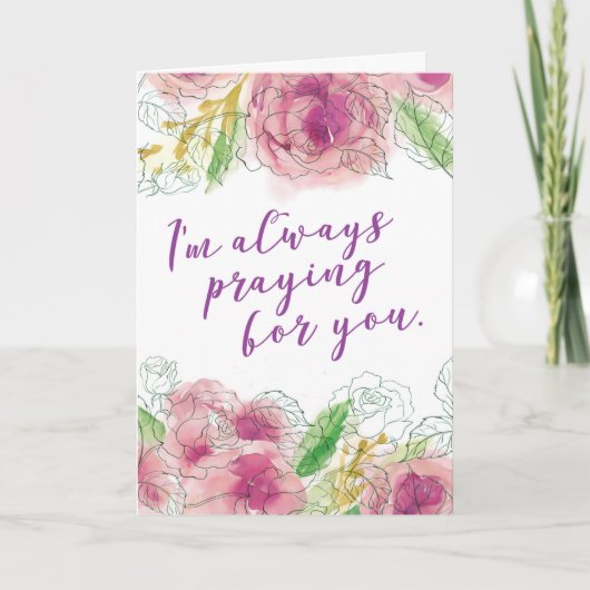 Ik bid altijd voor jou feestdagen kaart (Voorkant)