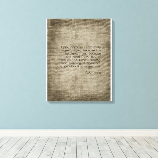 "Ik bid omdat..." Canvas Afdruk (Insitu (Houten vloer))