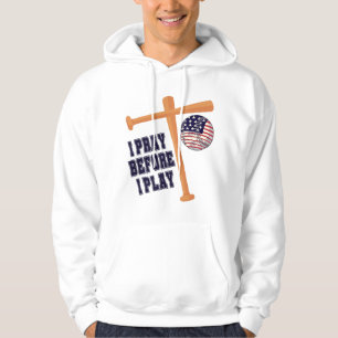 Ik bid voor ik Basebal Game speel Hoodie