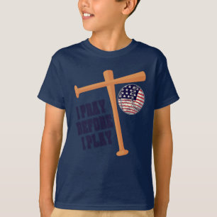 Ik bid voor ik Basebal Game speel T-shirt