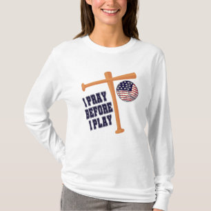 Ik bid voor ik Basebal Game speel T-shirt