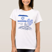 Ik bid voor Israël, ik sta achter Israël. wereldvr T-shirt (Voorkant)
