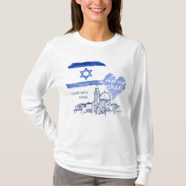 Ik bid voor Israël. Ik sta achter Israël. Wereldvr T-shirt