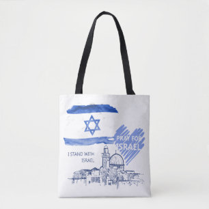 Ik bid voor Israël. Ik sta achter Israël. Wereldvr Tote Bag