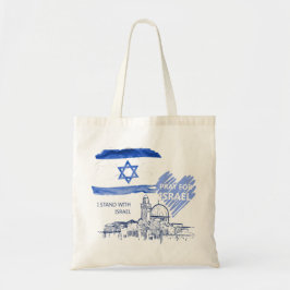 Ik bid voor Israël. Ik sta achter Israël. Wereldvr Tote Bag