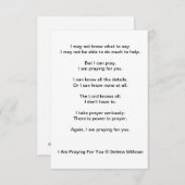 "Ik bid voor je" gedicht Informatiekaartje (Voorkant / Achterkant)