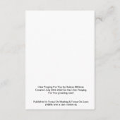 "Ik bid voor je" gedicht Informatiekaartje (Achterkant)