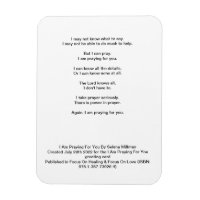 "Ik bid voor je" gedicht