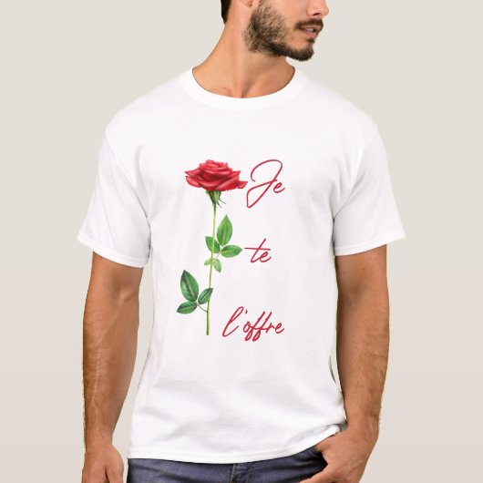 Ik bied je het aan - Rose - Fleurs - Bloemen - Lov T-shirt (Voorkant)