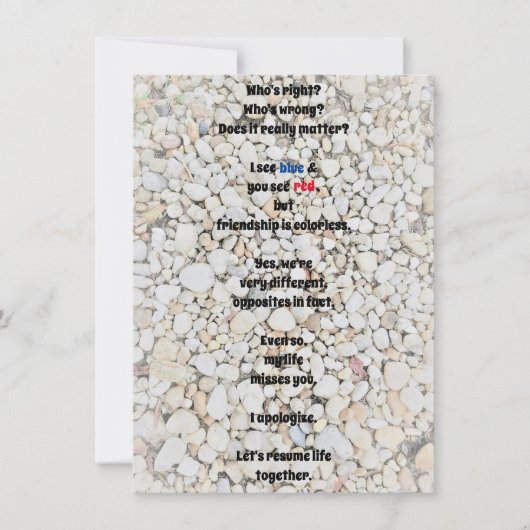 Ik bied mijn excuses aan voor het Wenskaart van Fl (Voorkant)