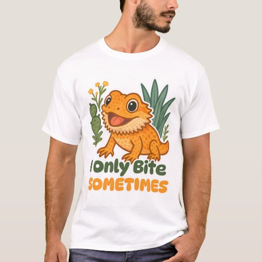 Ik bijt alleen af en toe - grappig baarddrakenontw t-shirt (Voorkant)