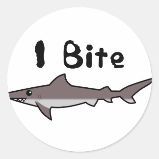 Ik bijt - Haai Ronde Sticker