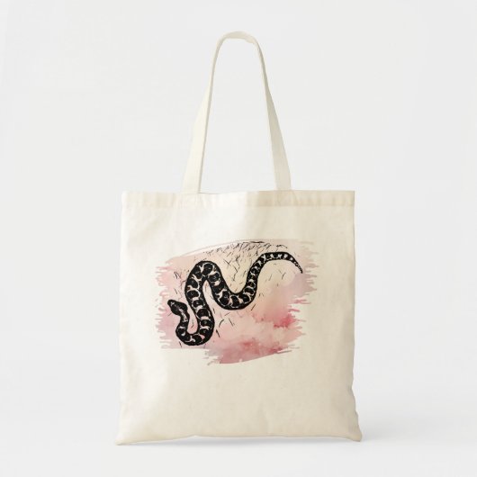 Ik bijt Massasauga Rattle Snake op Pink Tote Bag (Voorkant)