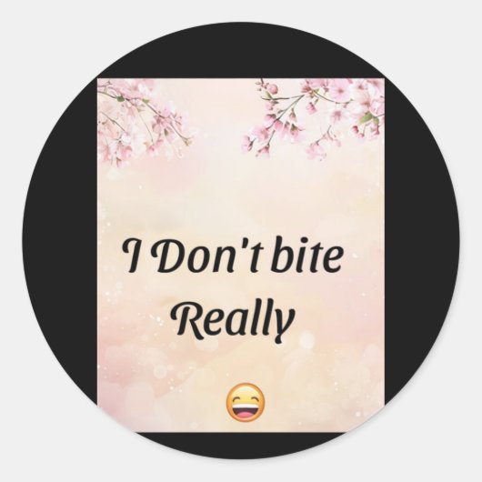 Ik bijt niet ronde sticker (Voorkant)