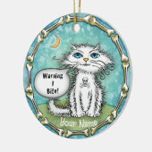 Ik bijt Scraggles Cat Keramisch Ornament (Links)