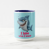 Ik bijt wie ik wil - Grappige Cartoon haai Mok (Midden)
