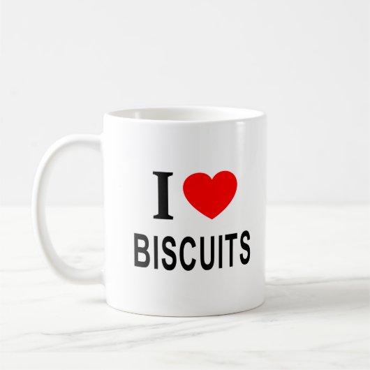 Ik ❤️ BISCUITS Ik HOU VAN BISCUITS Ik HEB HART VOO Koffiemok (Links)