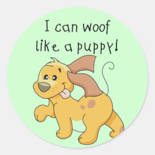 Ik blaf als de T-shirts en de Giften van een Puppy Ronde Sticker
