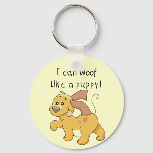 Ik blaf als de T-shirts en de Giften van een Puppy Sleutelhanger (Voorkant)