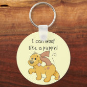 Ik blaf als de T-shirts en de Giften van een Puppy Sleutelhanger (Voorkant)