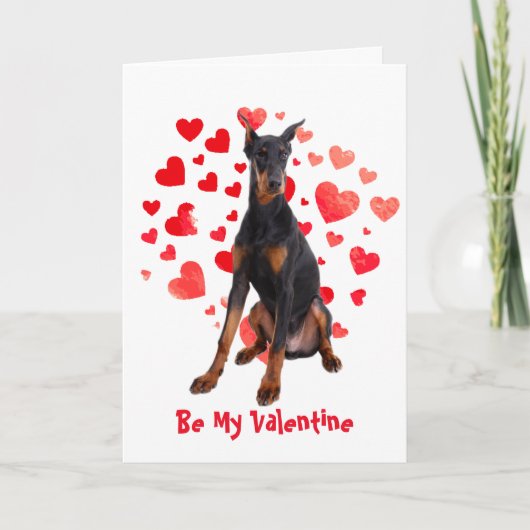 Ik blaf dat ik van je hou Dobermann Pinscher hond Feestdagen Kaart (Voorkant)