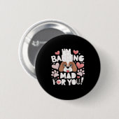 Ik blaf gek voor je! Hond Ronde Button 5,7 Cm (Voorkant /achterkant)
