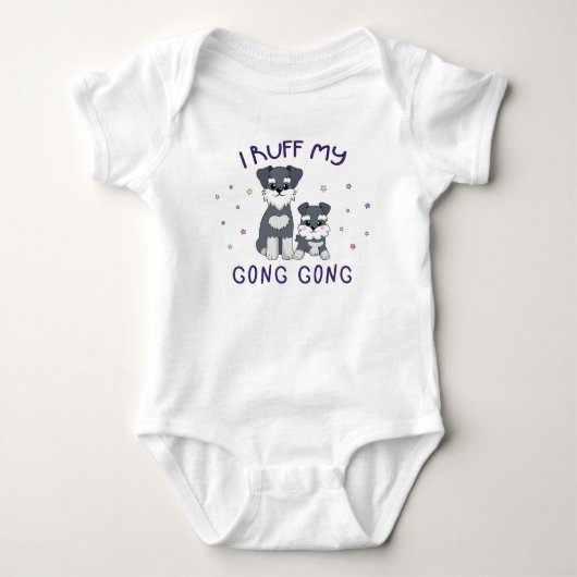 Ik blaf naar mijn opa - Moppige puppy's Romper (Voorkant)
