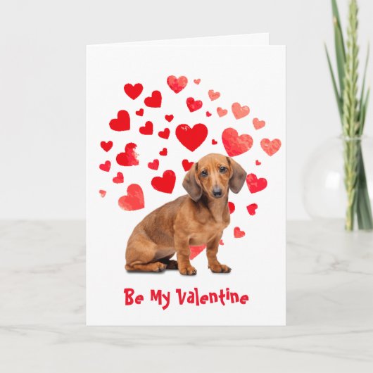 Ik blaf van liefde voor jou, Dachshund-hond Valent Feestdagen Kaart (Voorkant)