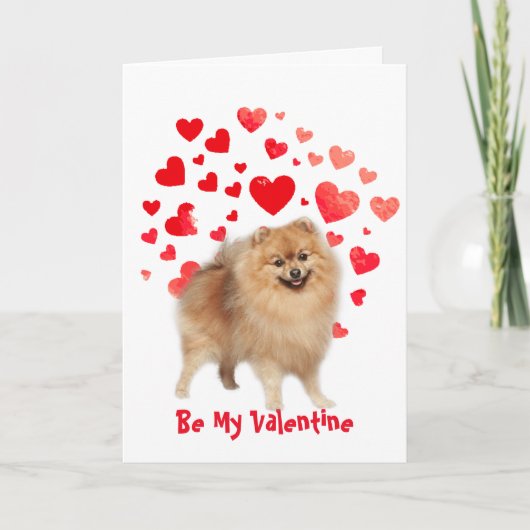 Ik blaf van liefde voor jou Pomeranian hond Valent Feestdagen Kaart (Voorkant)