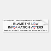 IK BLAM DE LAGE-INFO-STEMMEN BUMPERSTICKER (Voorkant)