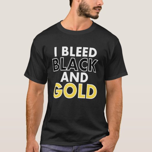 Ik bleed Black en Gold Sports Team High School Col T-shirt (Voorkant)