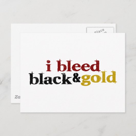 Ik bleed zwart en goud briefkaart (Voorkant / Achterkant)