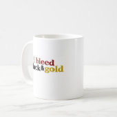 Ik bleed zwart en goud koffiemok (Voorkant links)
