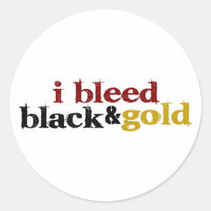 Ik bleed zwart en goud ronde sticker