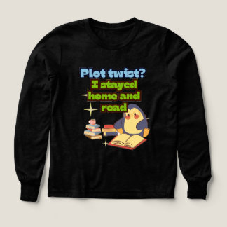 Ik bleef thuis en las Penguin Pullover Cozy Bookis