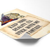 Ik blijf bij mijn fantasy gaming quotes Poster (Hoek)