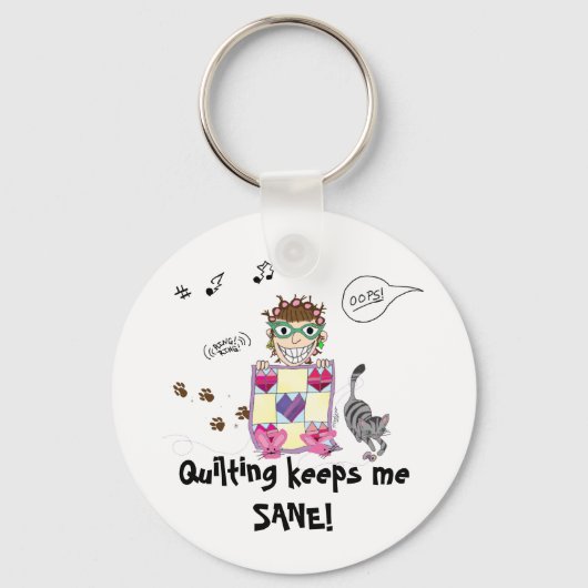 Ik blijf bij m'n zus. Button Sleutelhanger (Voorkant)