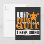 Ik blijf doorgaan - Motivatie Gym Athlete Briefkaart (Voorkant / Achterkant)