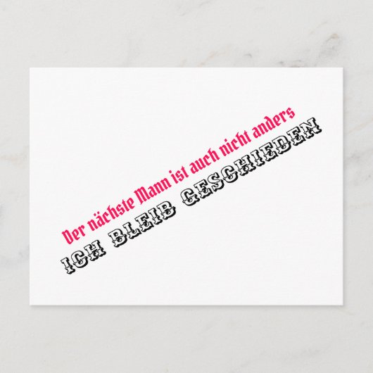 Ik blijf gescheiden briefkaart (Voorkant)